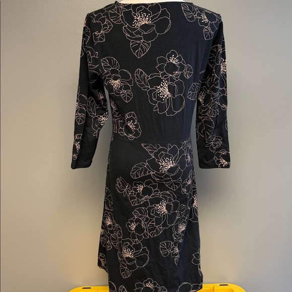 Lands’ End Floral Fit & Flare Dress Size S Cotton Stretch Pockets - Picture 4 of 5